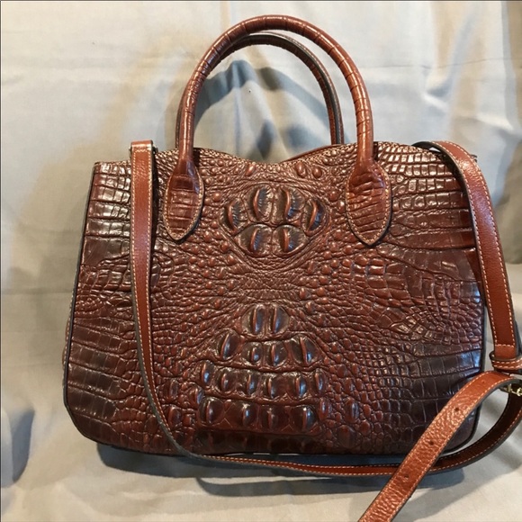 Pijushi Alligator Embossed Leather Handbag - Picture 2 of 6